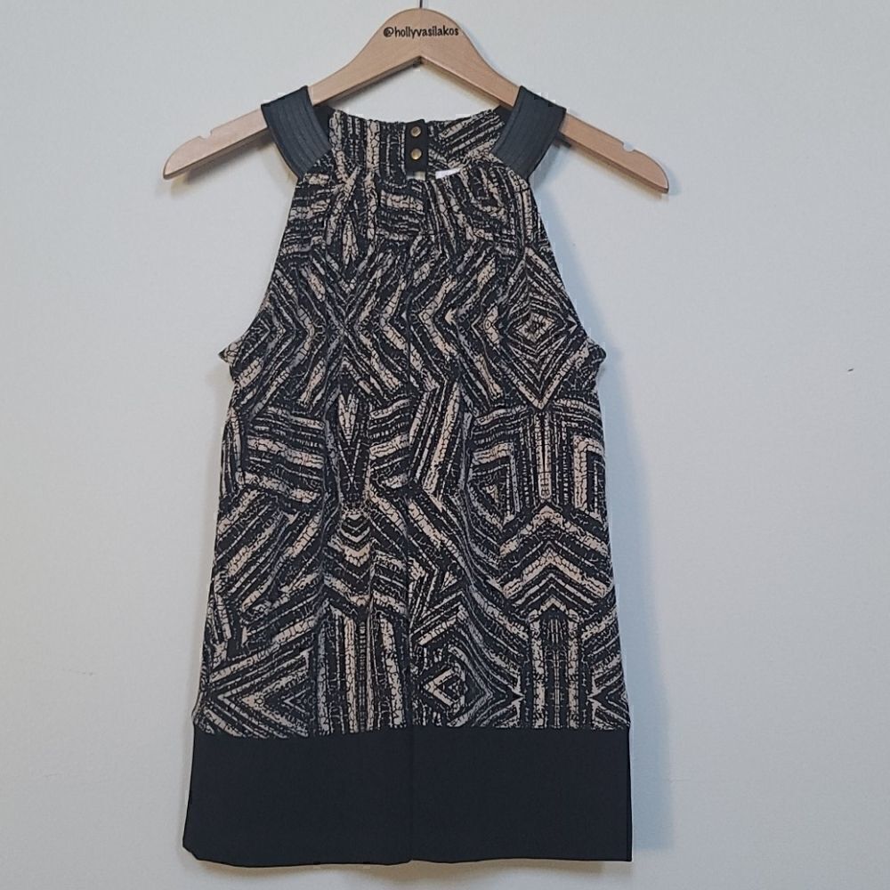 Calvin Klein Black and Cream Top - Size S